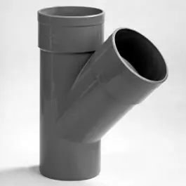 Dagaanbieding Dyka T-stuk met 2x lijmmof en 1x spie 45° PVC grijs keurmerk BRL52100 50mm