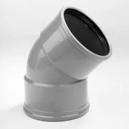 Dyka Bocht 2x machet 45° klasse 41 PVC grijs keurmerk BRL52100/BRL52200 125mm Veilige Betaling