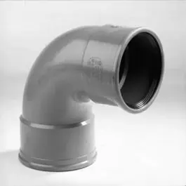 Dyka Bocht 2x machet 90° klasse 41 PVC grijs keurmerk BRL52100/BRL52200 125mm Gratis Retour