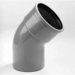 Dyka Bocht 1x mof 1x spie 45° manchetverbinding klasse 41 PVC grijs keurmerk BRL52100/BRL52200 125mm Direct Verzonden