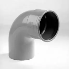 Beste Prijs Dyka Bocht 1x mof 1x spie 90° manchetverbinding klasse 41 PVC grijs keurmerk BRL52100/BRL52200 125mm