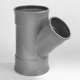 Direct Verzonden Dyka Verloop T-stuk 3x mof 45° manchetverbinding klasse 41 PVC grijs keurmerk BRL52100/BRL52200 160 x 125mm
