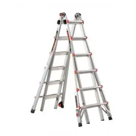 Snelle Levering Altrex telescopische vouwladder - Leveler - 503926 - max. werkhoogte 7,68 m - 4 x 6 sporten