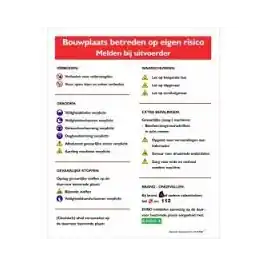 Weekendaanbieding Calamiteitenbord pvc 100x120cm