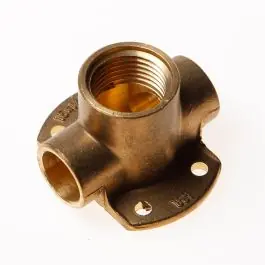 DPS Muurplaat laag doorvoer messing 15 x 1/2" x 15mm Bestseller