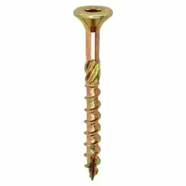 Woodies Ultimate spaanplaatschroef 4x50mm - platkop - geel verzinkt - deeldraad - T20 - 61440402 (Per 200 stuks) Alleen Vandaag