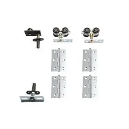 Vouwdeurgarnituur Husky Folding - deurdikte 20-44 mm - gemaakt van verzinkt staal / kunststof - voor deurgewicht 25 kg max - materiaal voor twee paar deuren Groothandel