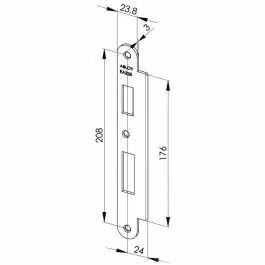 ABLOY Sluitplaat - afgerond - 232 x 36 x 3 mm - Staal verchroomd - passend bij ABLOY Sloten - Type EA328 Goedkoop