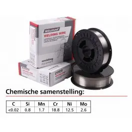 Weldkar Massief RVS 316-LSI MIG-lasdraad - 1mm - 15kg - 196238702 Wereldwijde Verzending