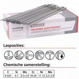 weldkar RVS 316-L Laselektrode - 2.5mm - 2kg - 193638726 Topkwaliteit