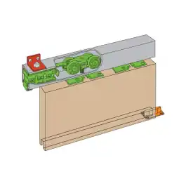 Voordeelprijs Husky schuifdeursysteem - 2400mm rail - Blank Staal - Wand- of plafondmontage - Enkele deur - Deurophanging opbouw