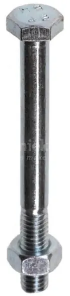 Zeskantbout met moer DIN 601/555, verzinkt Gratis Verzending