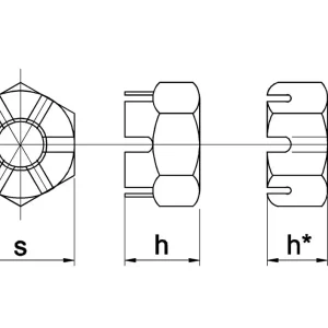 Zeskant kroonmoer DIN 935 Korting